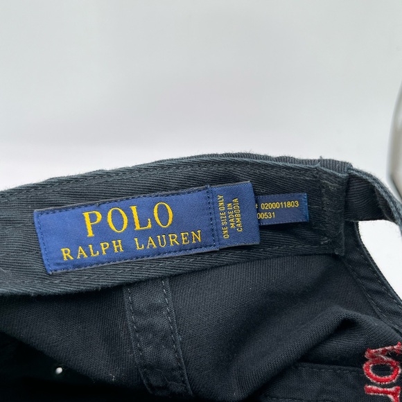 Polo by Ralph Lauren Black Hat with Red Logo - Picture 8 of 10
